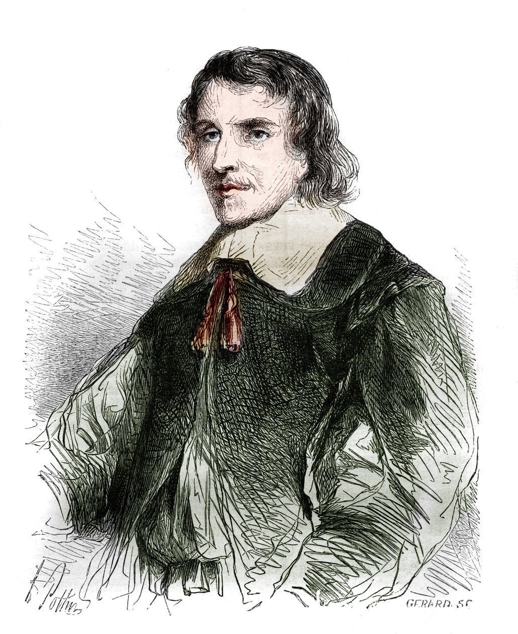 Retrato de François de La Mothe Le Vayer (La-Mothe-Le-Vayer) (1585-1672), filósofo francés. Grabado de 1858 de French School