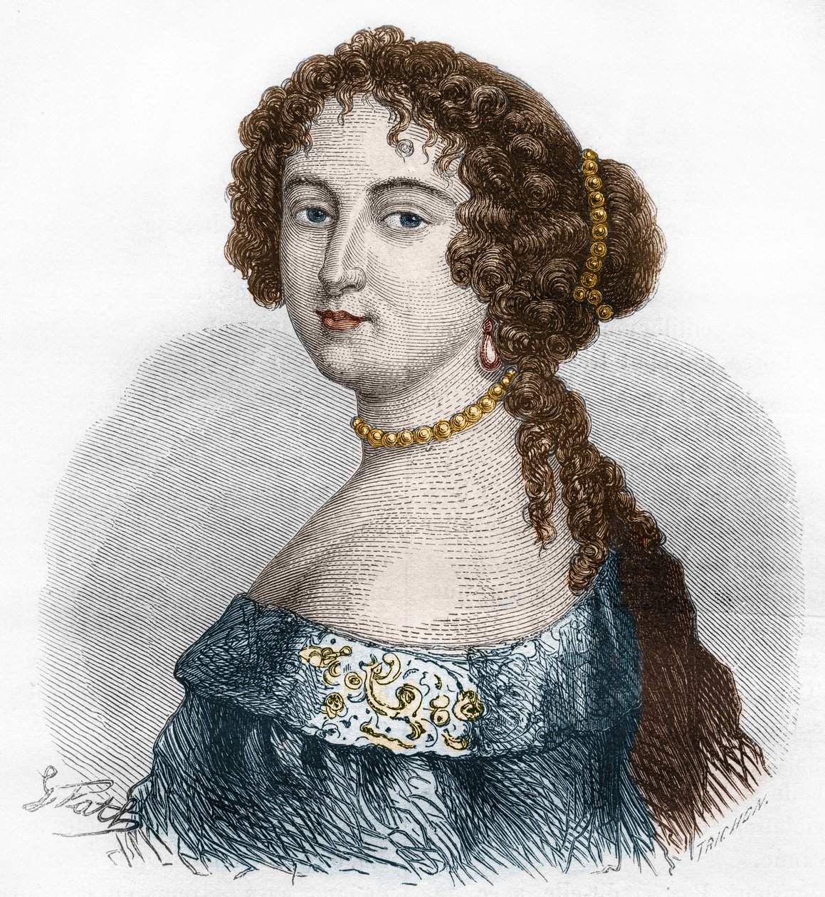 Retrato de Françoise Athénaïs de Rochechouart Mortemart, Marquesa de Montespan (1640-1707). Grabado de 1879. de French School
