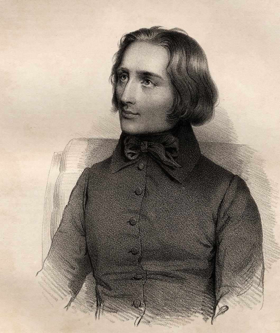 Retrato de Franz Liszt (1811-86) virtuoso del piano y compositor húngaro de French School
