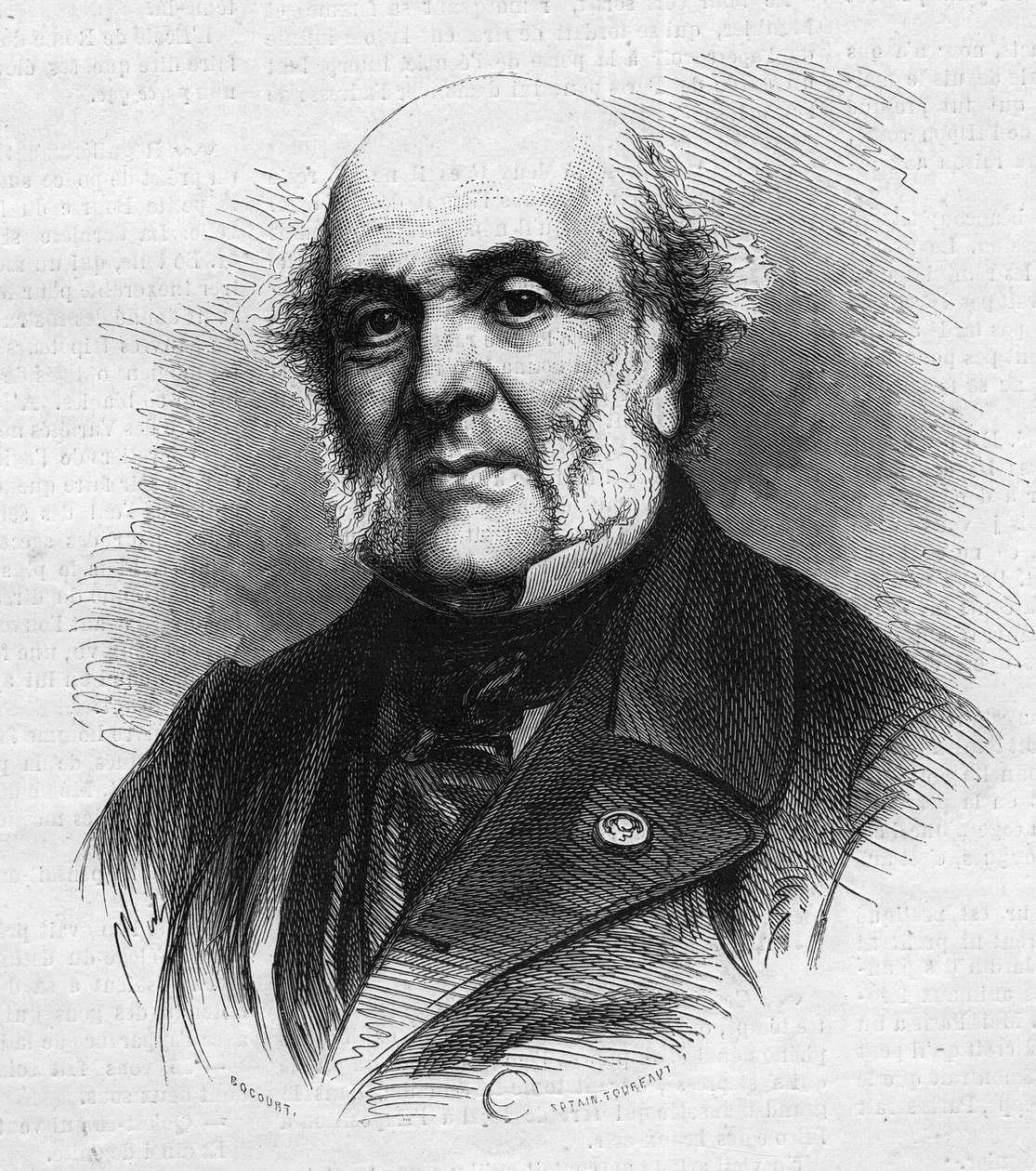 Retrato de Frédéric Auguste Demetz (1796-1873), abogado francés, fundador de la colonia agrícola y penitenciaria de Mettray destinada a rehabilitar a jóvenes delincuentes. Grabado en “Le Monde Illustré” n°866 del 15 de noviembre. de French School