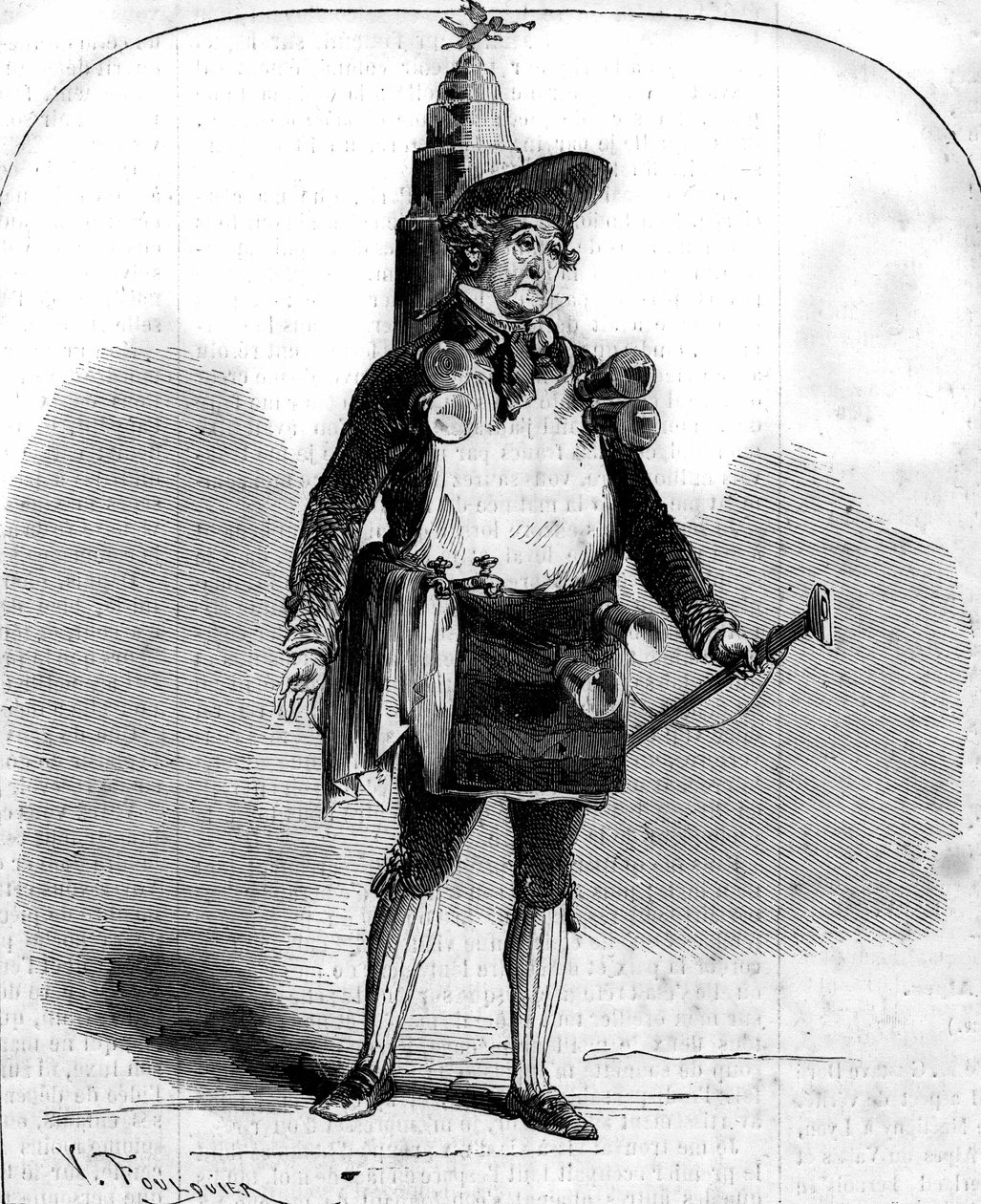 Retrato de Frédérick Lemaître (1800-1876), comediante francés en “Le Marchand de coco” de Adolphe d