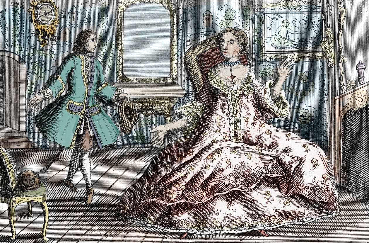 Retrato de la criminal francesa Marie Catherine Taperet Lescombat y de su amante Henri Mongeot (grabado) de French School