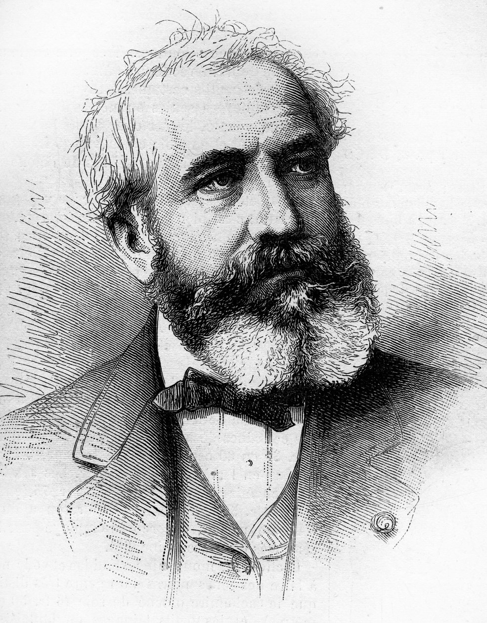 Retrato de Gabriel Jean Antoine Davioud (1824-1881), arquitecto francés. Grabado en “Le Monde Illustré” n°1255 del 16 de abril de 1881. de French School