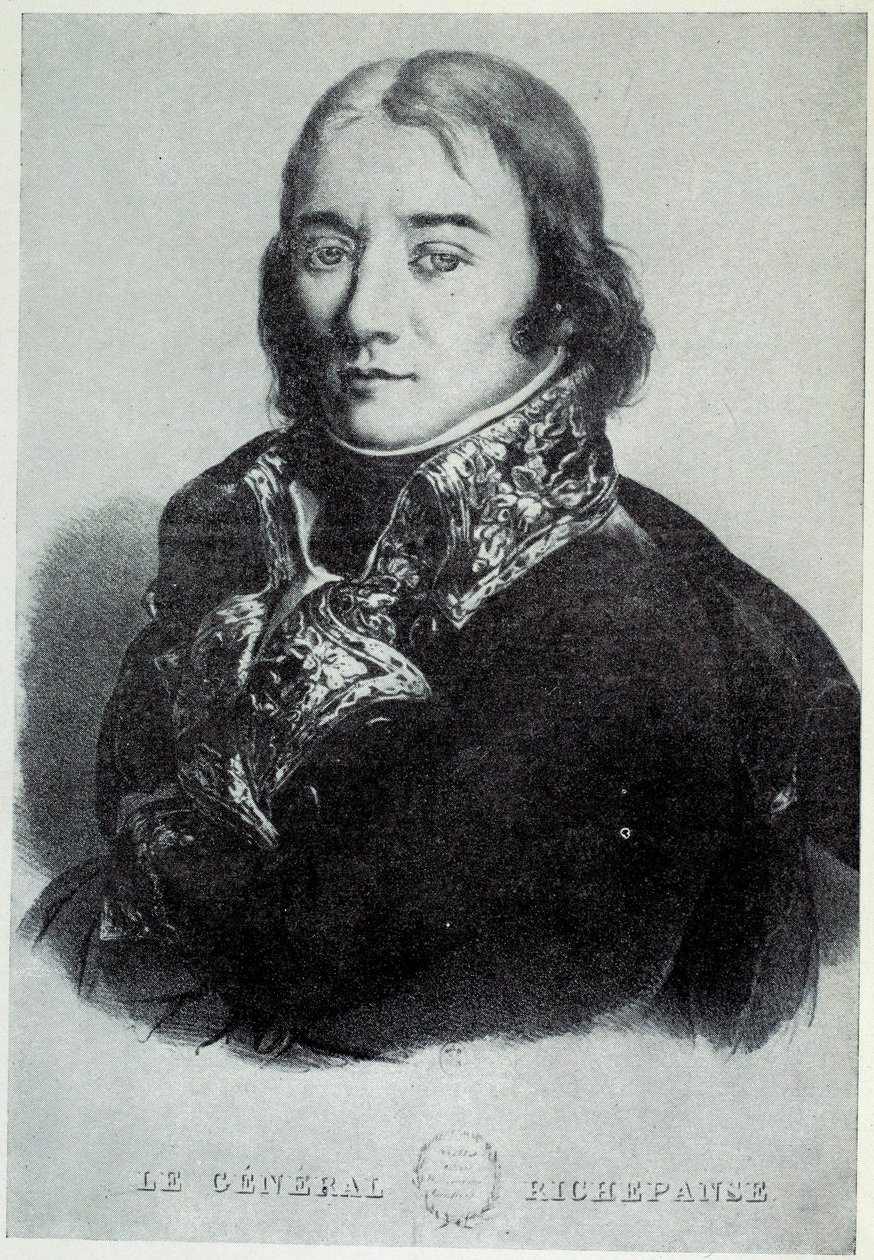 Retrato del General Antoine Richepance (o Richepanse) (1770-1803), a favor de la esclavitud. Grabados del siglo XIX. Chartres, Museo de Bellas Artes de French School