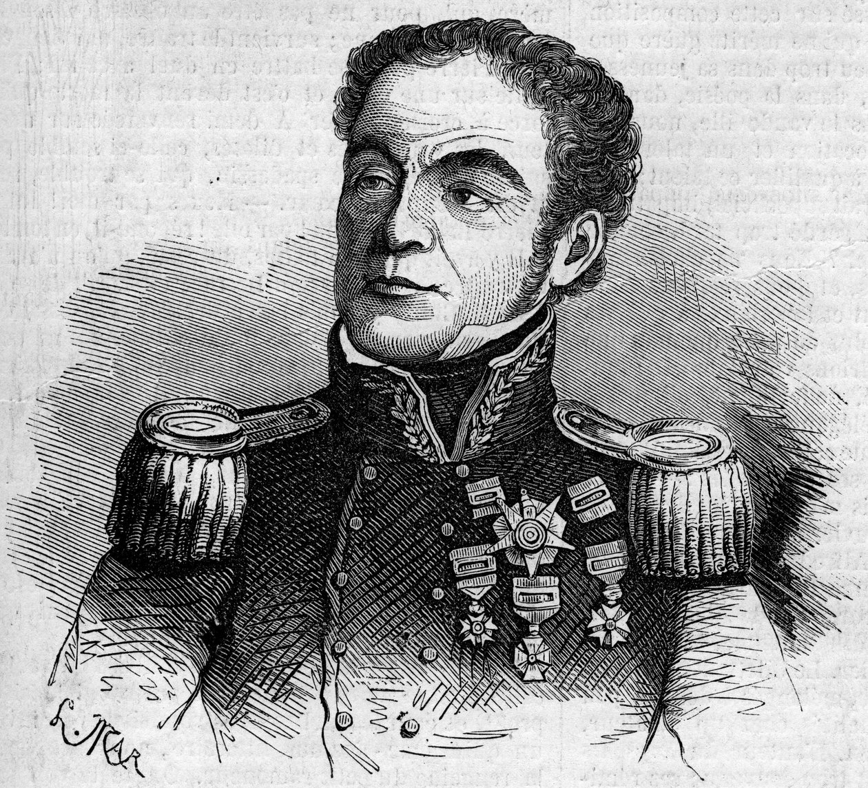 Retrato del General Antonio López de Santa Anna de French School