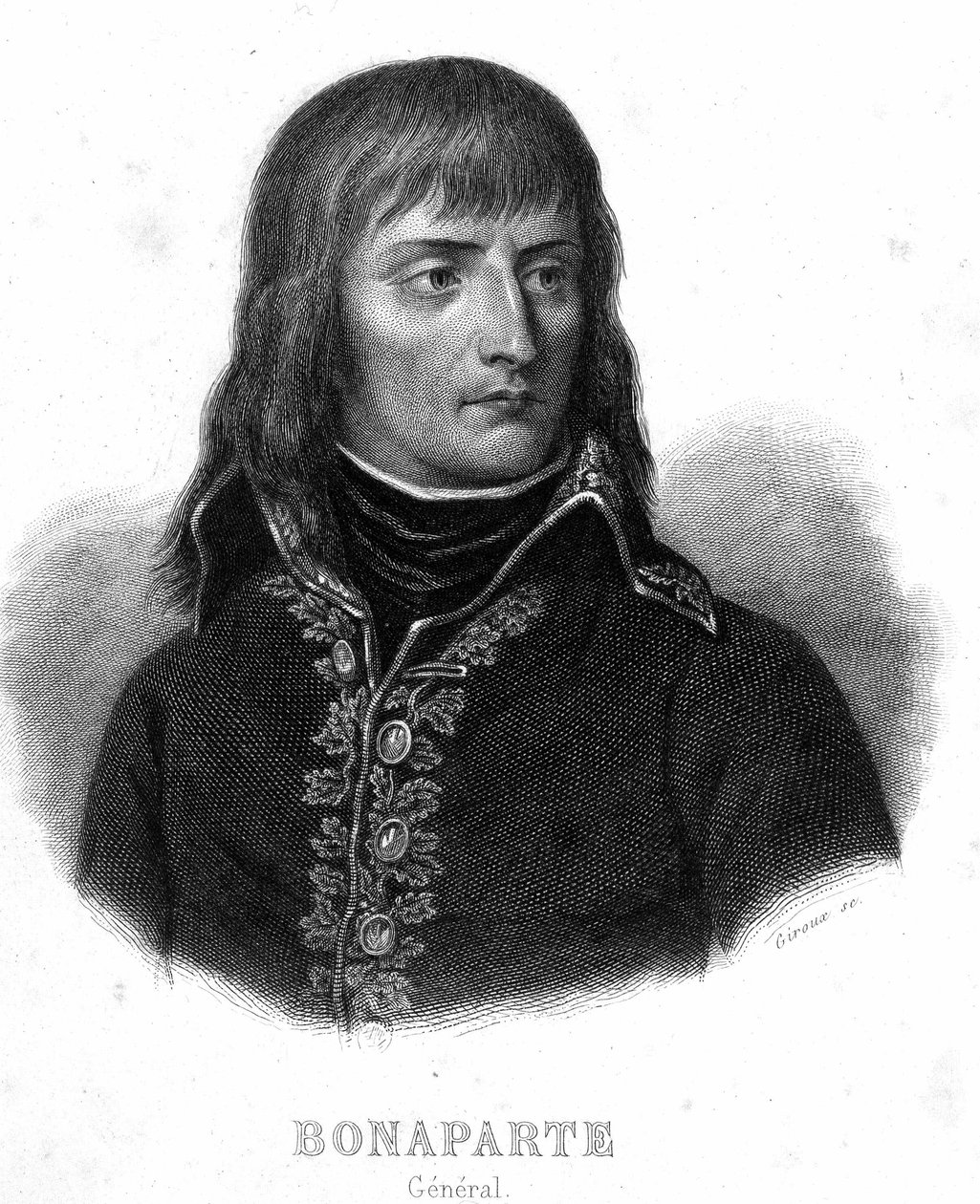 Retrato del General Bonaparte - en “Revolución francesa” de Thiers. siglo XIX. de French School