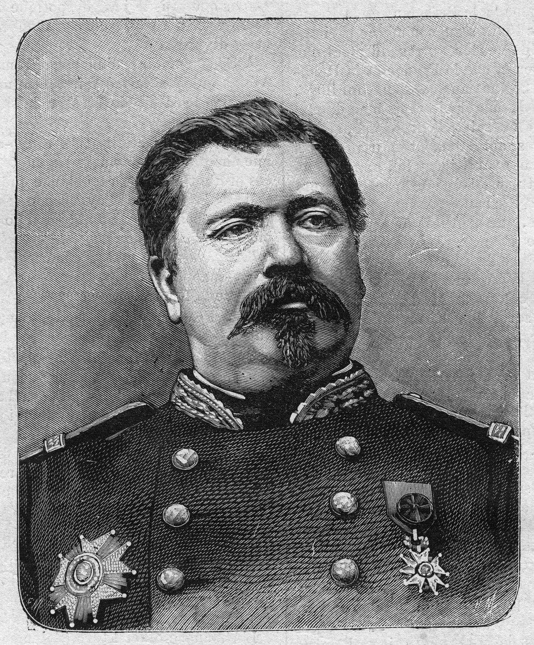Retrato del General Davout (c. 1829), Gran Canciller de la Legión de Honor. Grabado en “La gazette du dimanche” del 12 de diciembre de 1895. de French School