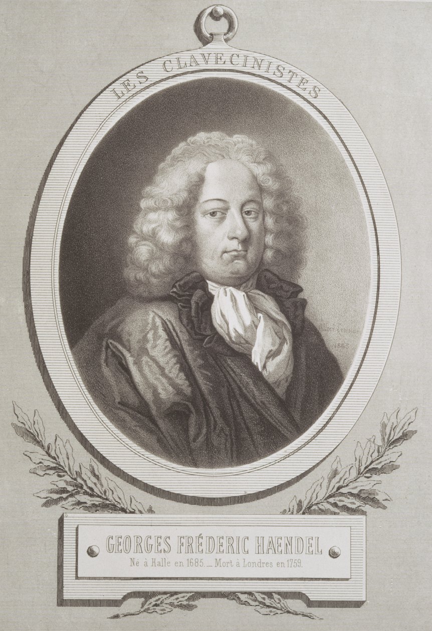 Retrato de George Frederick Handel (1685-1759) de French School