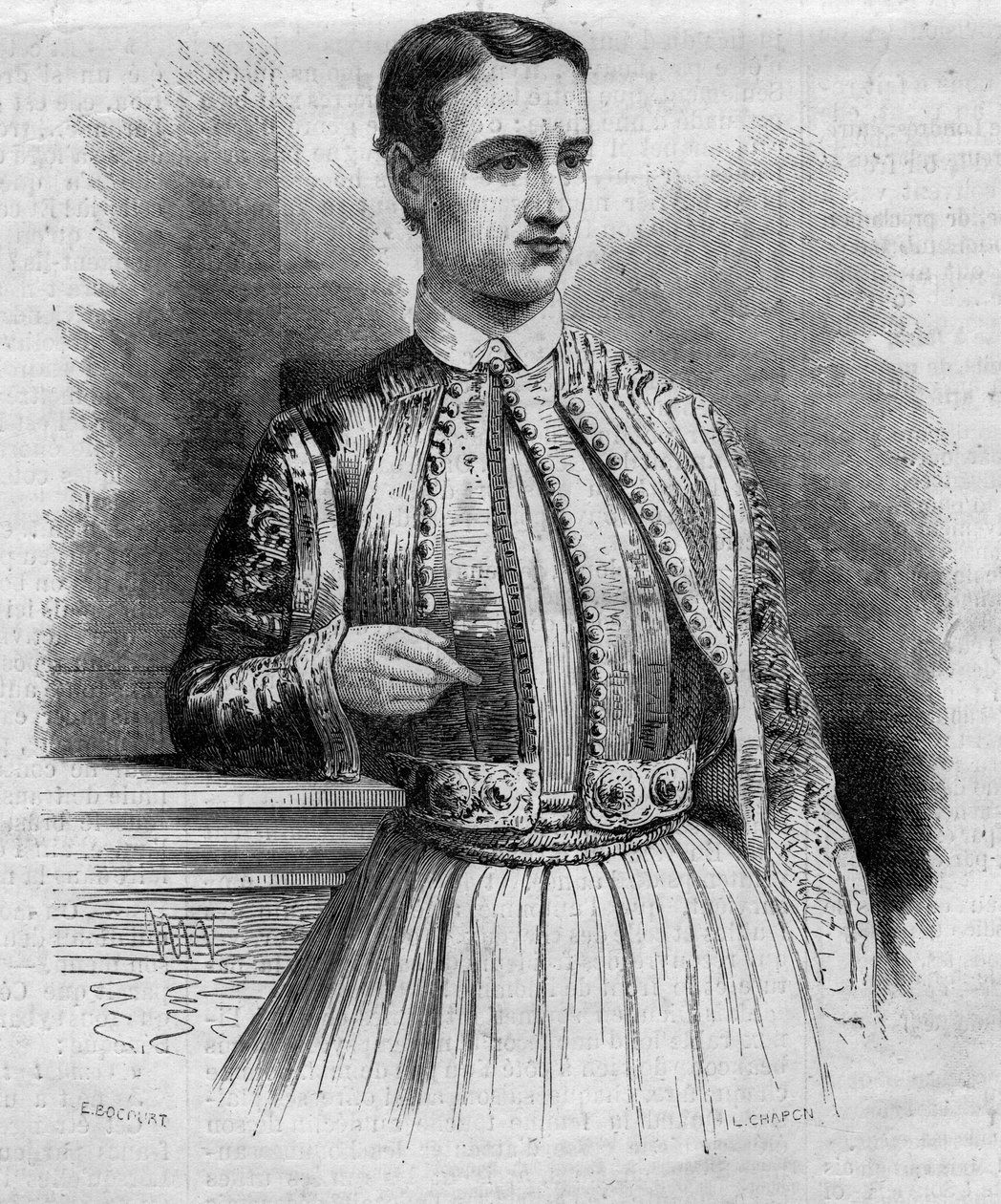 Retrato de Jorge I (Georges de Dinamarca) (1845-1913), Rey de Grecia. Grabado en "Le Monde Illustré" n°340 del 17 de octubre de French School