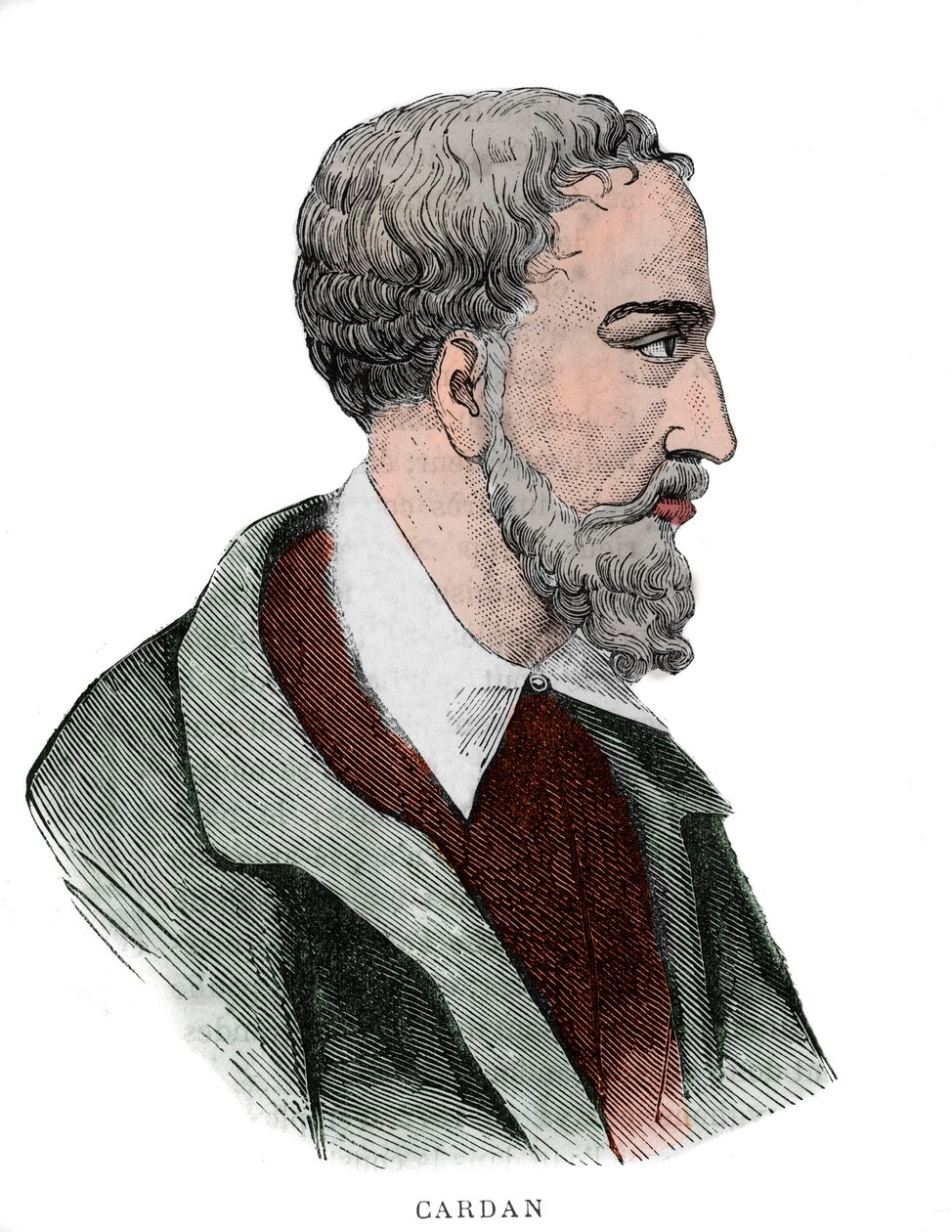 Retrato de Gerolamo Cardano (Girolamo Cardano, Hieronymus Cardanus o Jerome Cardan) de French School
