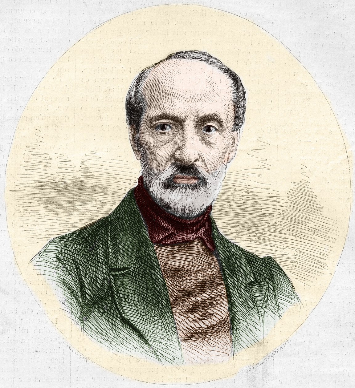 Retrato de Giuseppe Mazzini (1805-1872), político y nacionalista italiano. Grabado en 