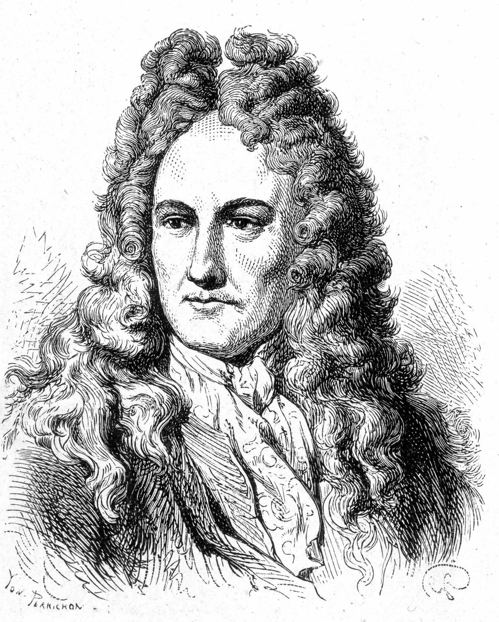 Retrato de Gottfried Wilhelm von Leibniz (1646 - 1716), filósofo y erudito alemán - en 