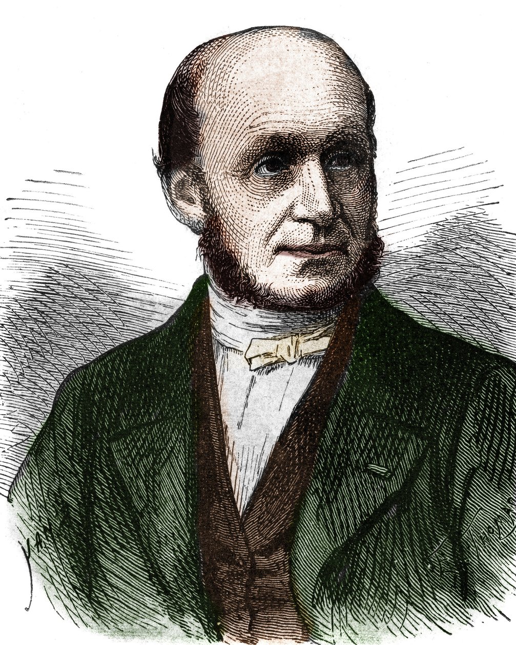 Retrato de Guillaume Benjamin Duchenne de Boulogne (1806 - 1875), médico francés - en "Álbum de la Ciencia; eruditos ilustres; Grandes descubrimientos" 1896. de French School