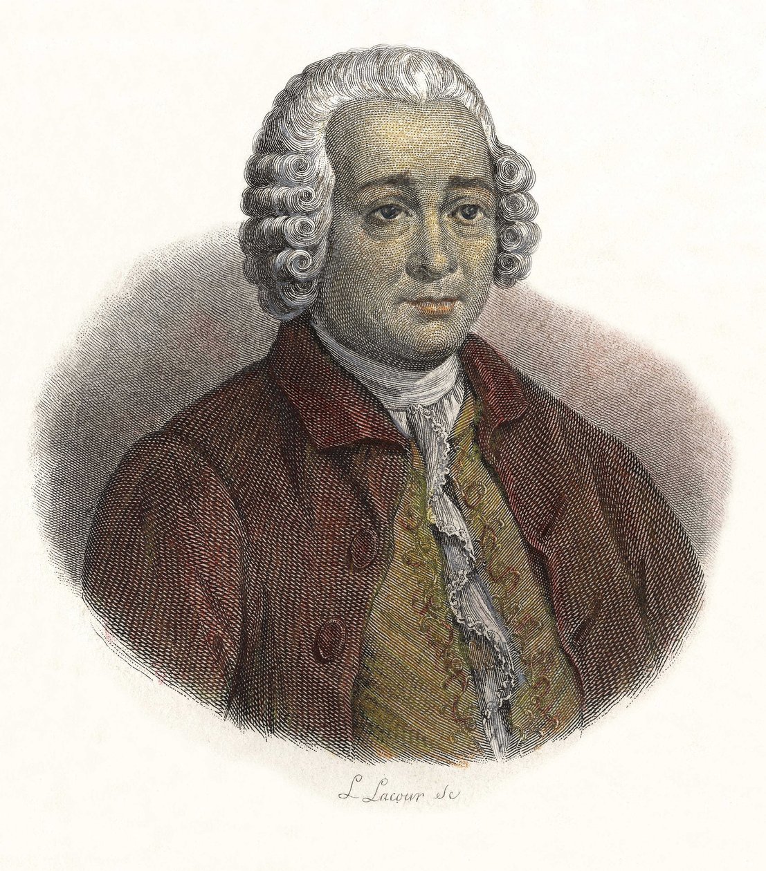 Retrato de Guillaume Chretien (Guillaume-Chrétien) por Lamoignon de Malesherbes (1721-1794), magistrado francés. en “Retratos de Hombres Útiles” de French School