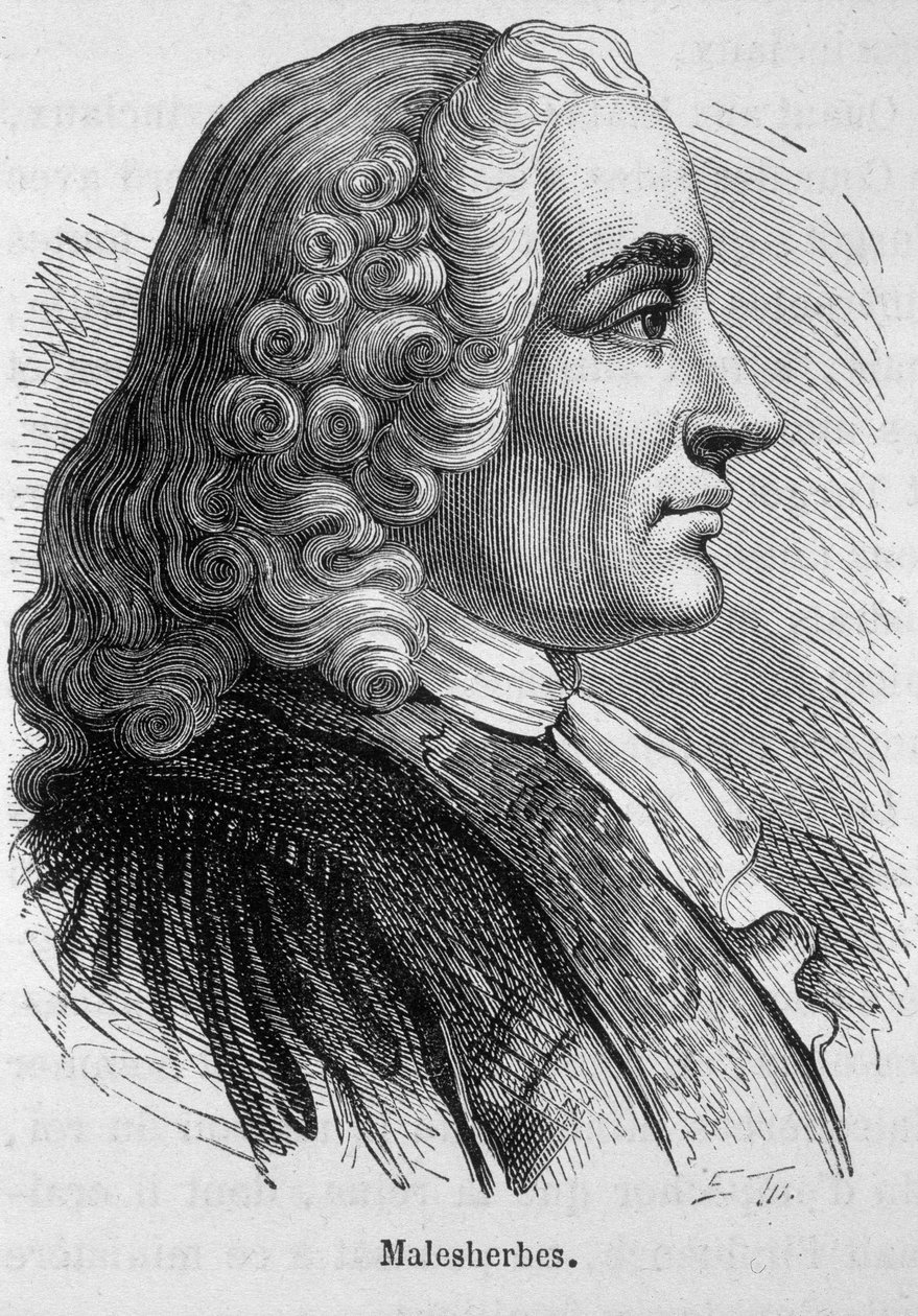 Retrato de Guillaume Chretien por Lamoignon de Malesherbes (1721-1794), político francés - en 
