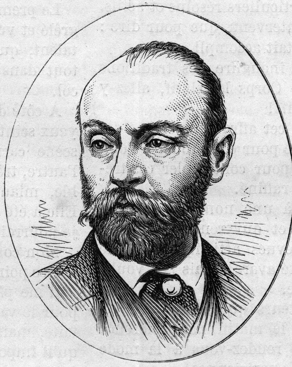 Retrato de Gustave Rodolphe Clarence Boulanger (1824-1888), pintor francés. Grabado en “Le Monde Illustré” n°890 del 2 de mayo de 1874 de French School