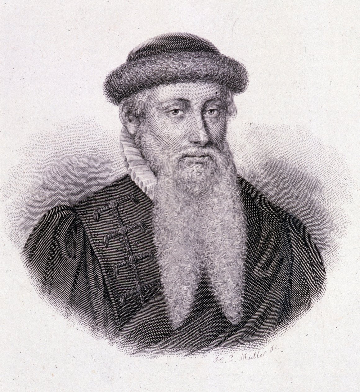Retrato de Gutenberg - en "Retrato de hombres útiles" de French School