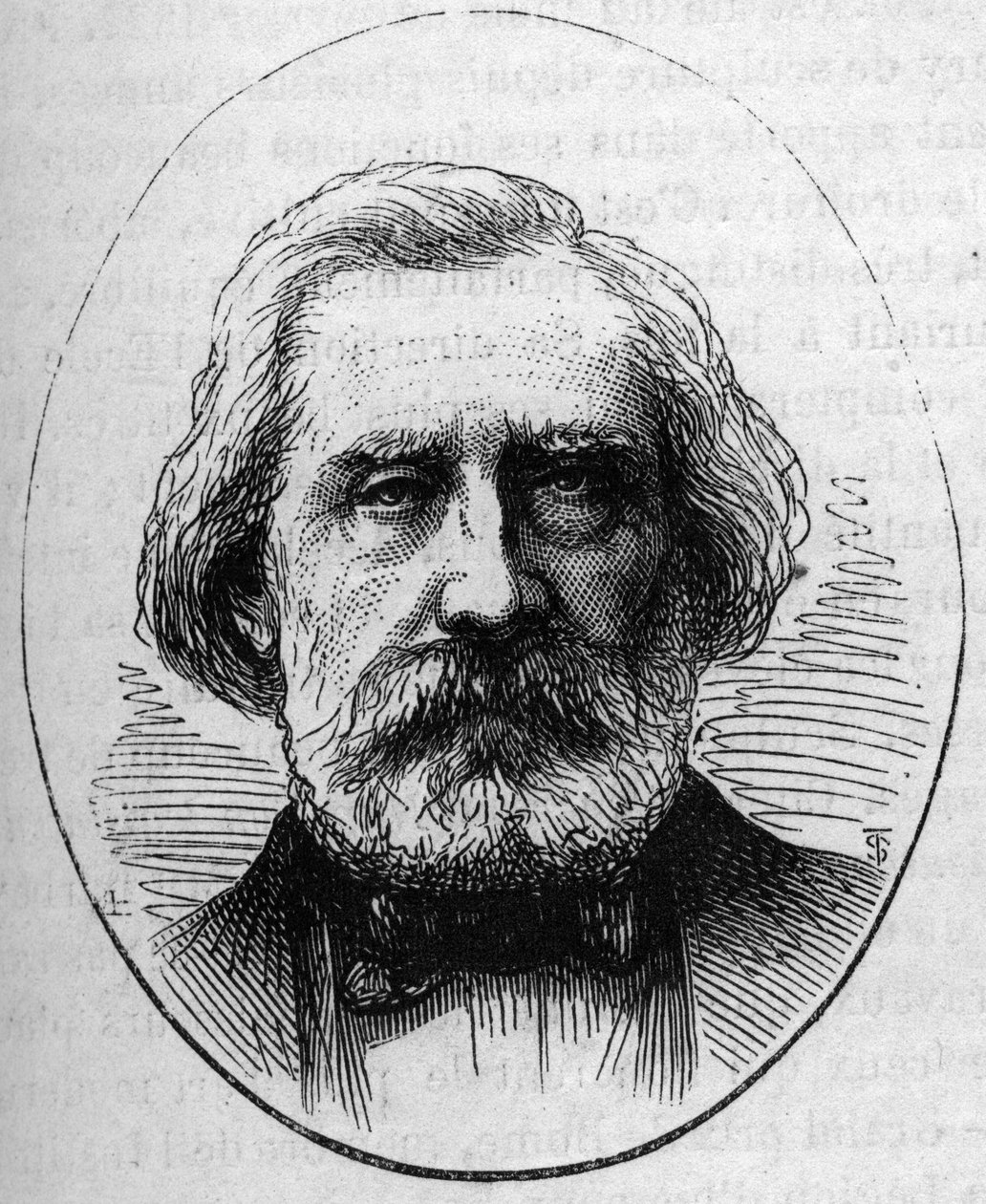 Retrato de Henri Labrouste (1801-1875), arquitecto francés. Grabado en "Le Monde Illustré" n°890 del 2 de mayo de 1874 de French School