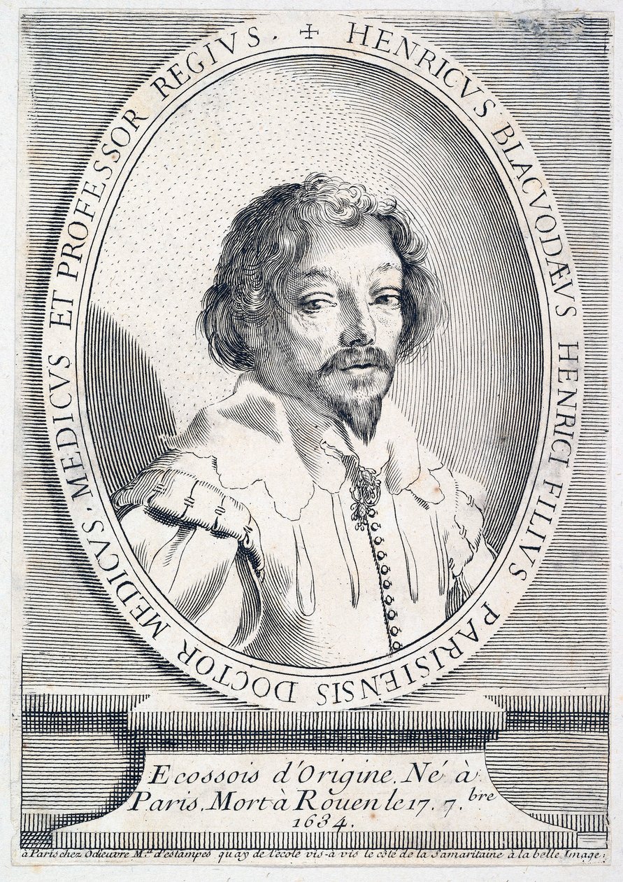 Retrato de Henry Blackwood, fallecido en 1634, pub. 1755-65 grabado de French School