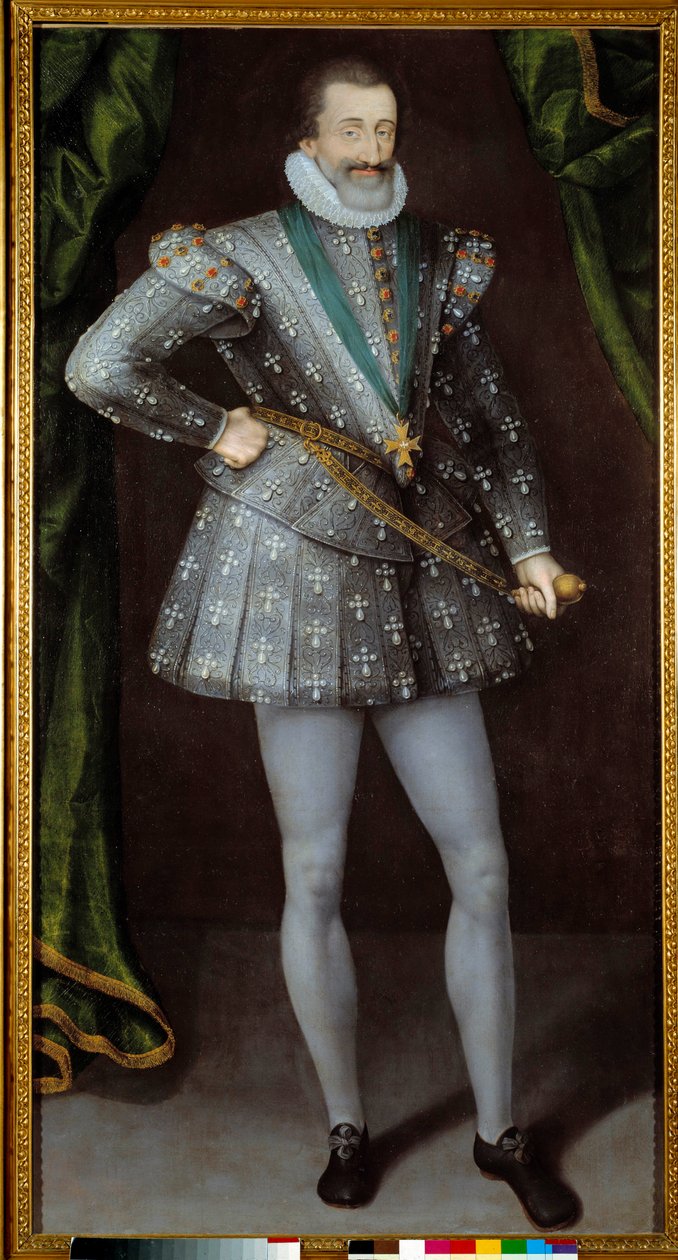 Retrato de Enrique IV Rey de Francia (1553-1610) pintura anónima del siglo XVII. Grenoble, Museo de Bellas Artes de French School