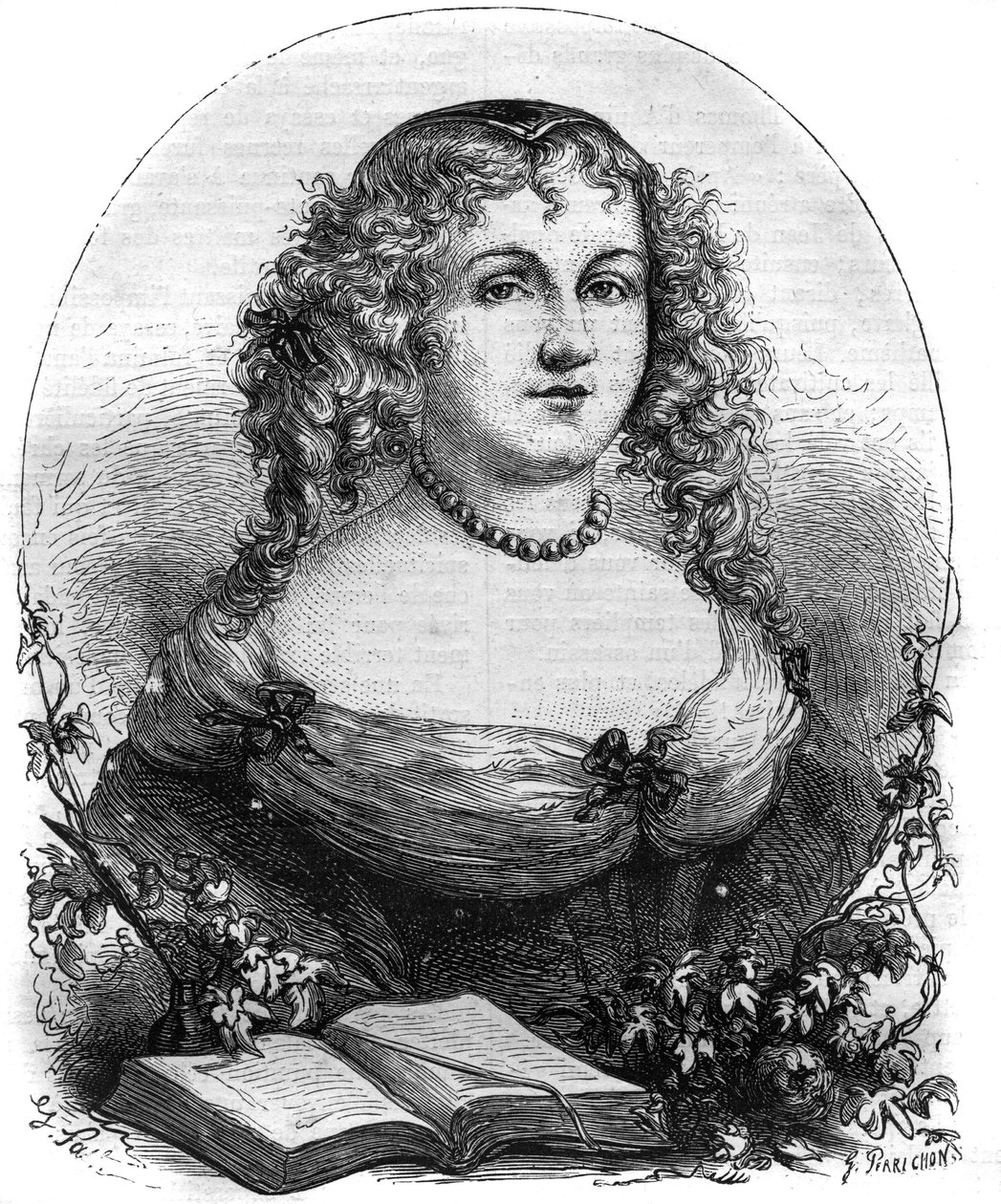 Retrato de Isabel II de Jerusalén (Yolanda de Brienne), Reina de Jerusalén (1212-1228) y esposa de Federico II del Sacro Imperio. Grabado en “Historia de los Papas (...) Crímenes de la Reina Rey y Emperadores a través de los siglos” por Maurice Lachatre de French School