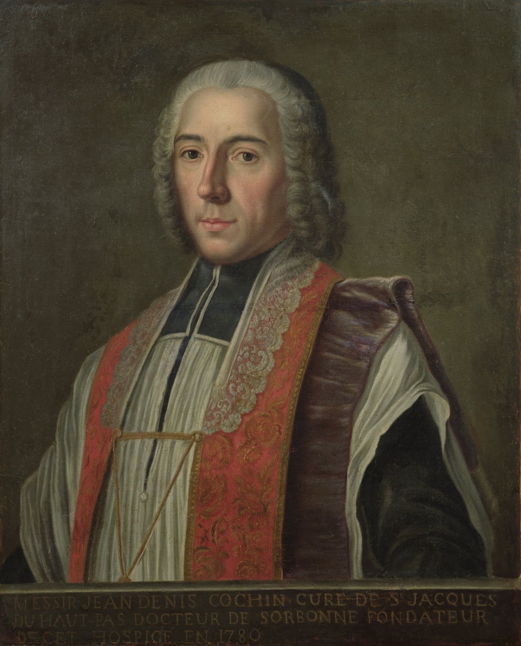 Retrato de Jacques Denis Cochin (1726-83) Fundador del Hospital Saint-Jacques de French School