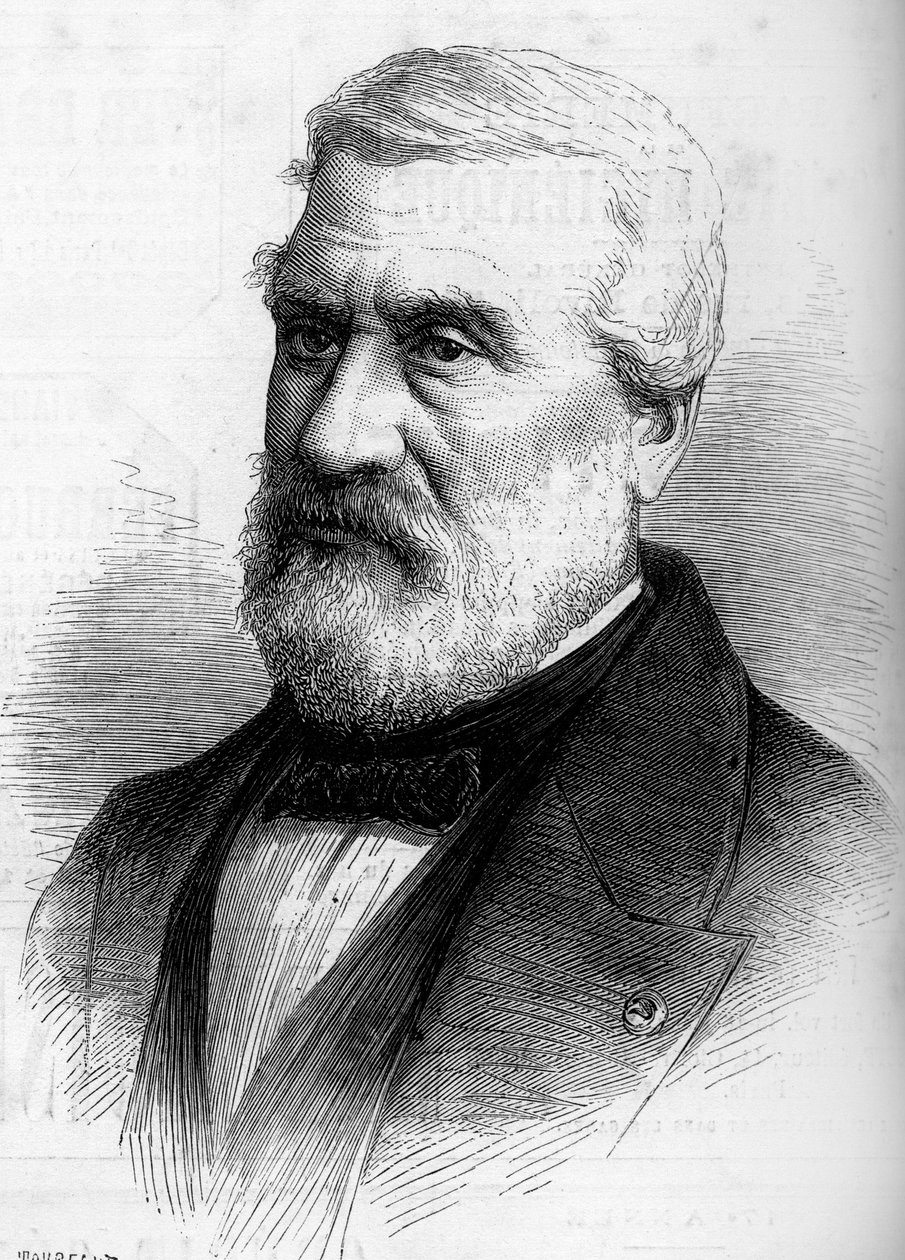Retrato de Jean Antoine Théodore, Barón Gudin (1802-1880), pintor francés. Grabado en 