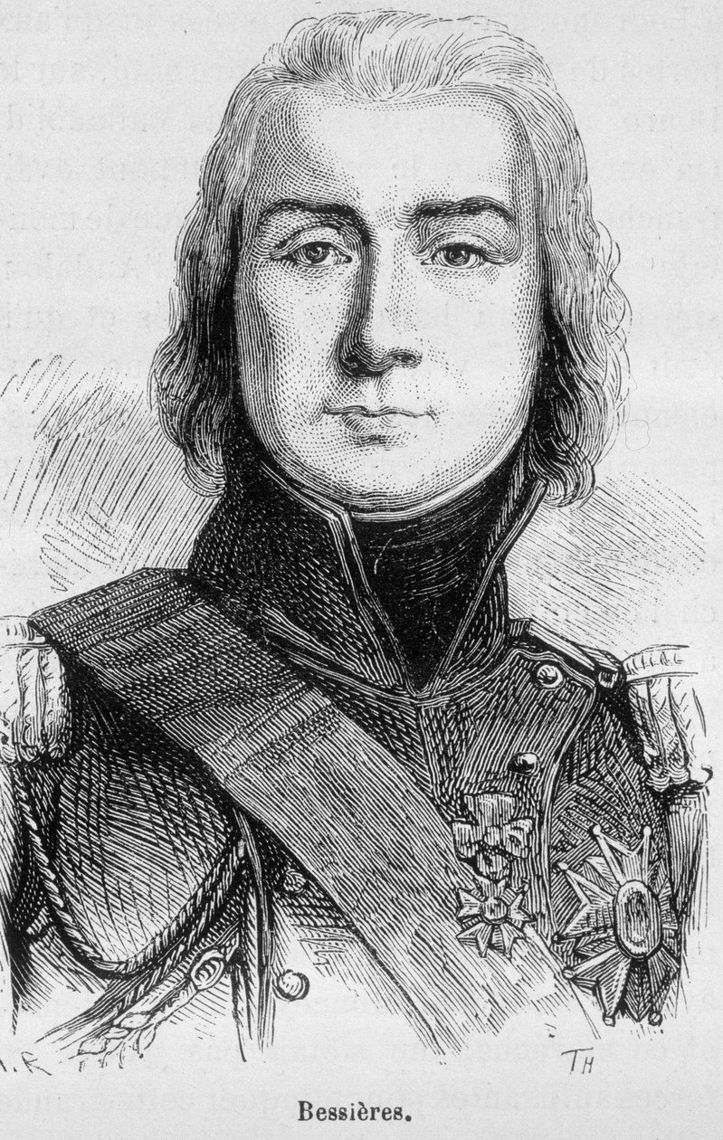 Retrato de Jean Baptiste Bessières, Duque de Istria, Mariscal de Francia (1768 - 1813), muerto en la víspera de la Batalla de Lützen - en “The History of France” de Henri Martin de French School