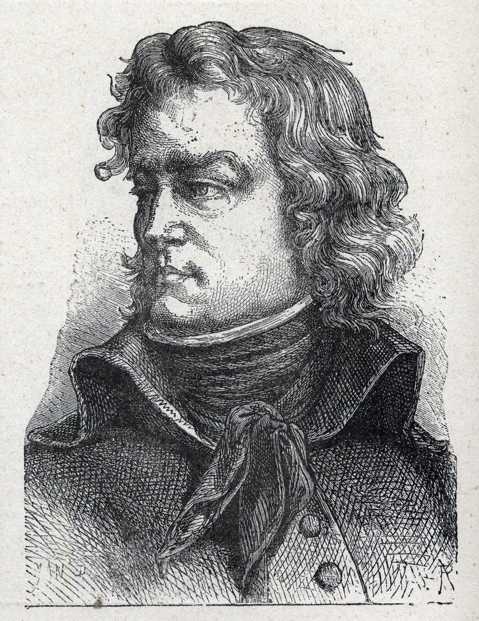 Retrato de Jean Baptiste Camille de Canclaux (1740-1817), general francés de la Revolución. Grabado de 1889 de French School