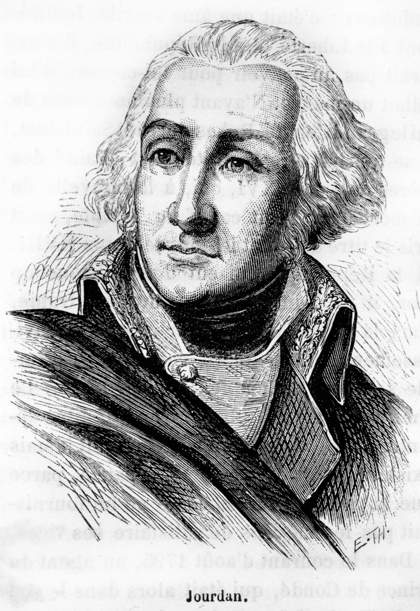 Retrato de Jean Baptiste Jourdan (1762-1833), mariscal del Imperio, ganador de la Batalla de Fleurus (26 de junio de 1794) - en "L