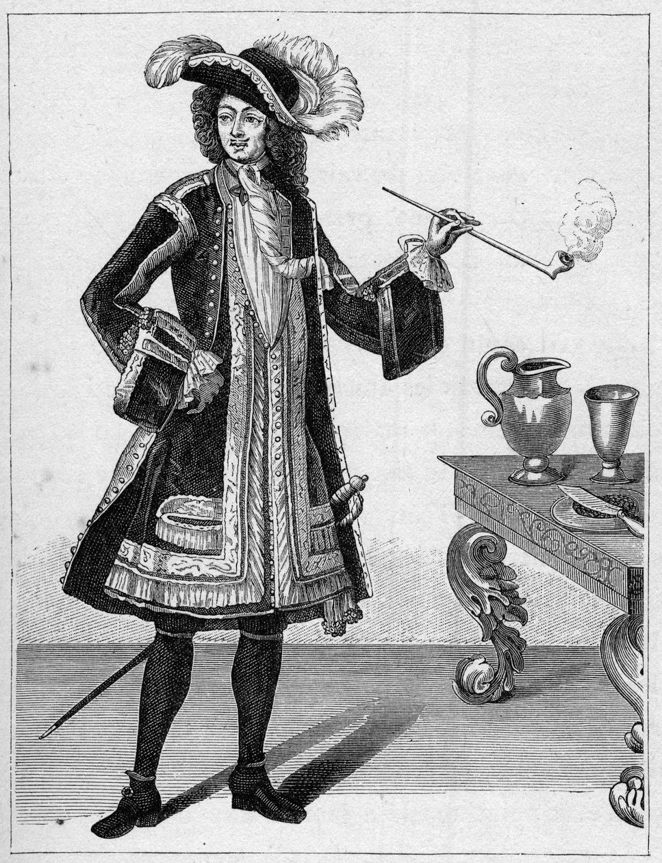 Retrato de Jean Bart (1651-1702), corsario francés. Grabado en “La Marine et les colonies: commerce” de French School