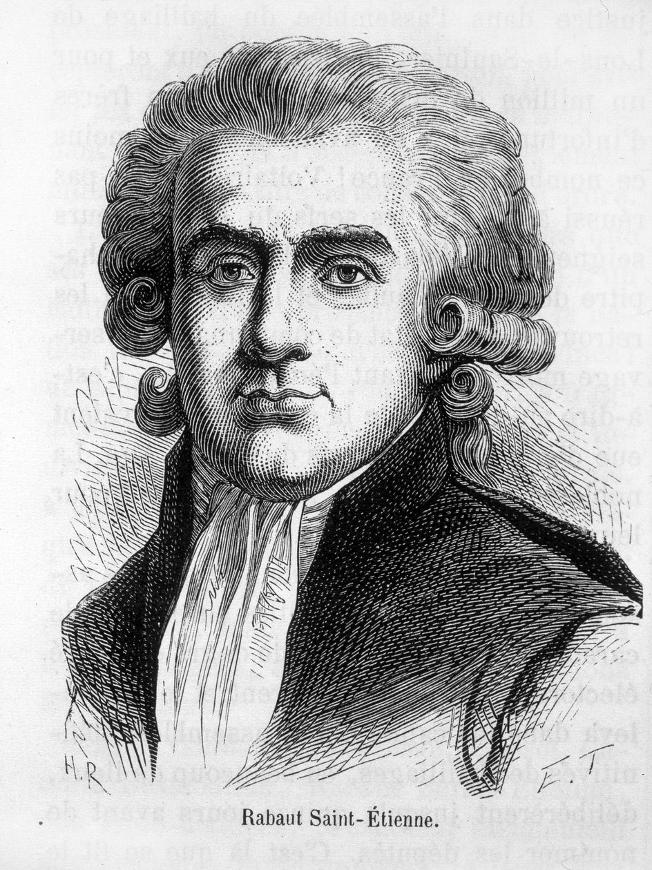 Retrato de Jean Paul Rabaut St Etienne, político francés (1743 - 1793) - en “L