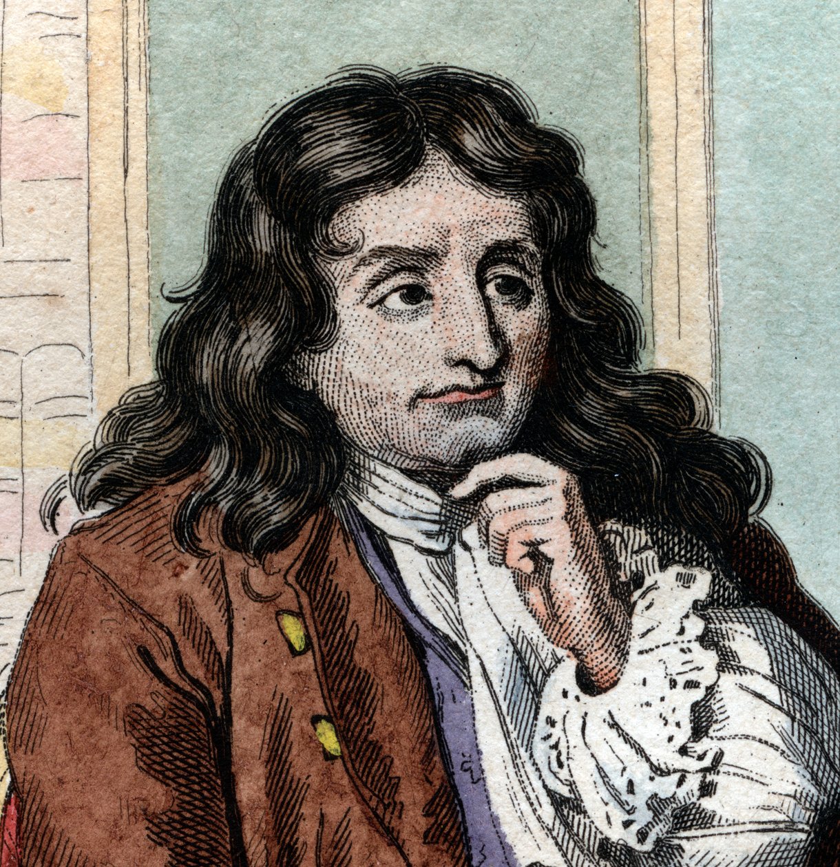 Retrato de Jean de La Fontaine (1621-1695), fabulista y poeta francés de French School