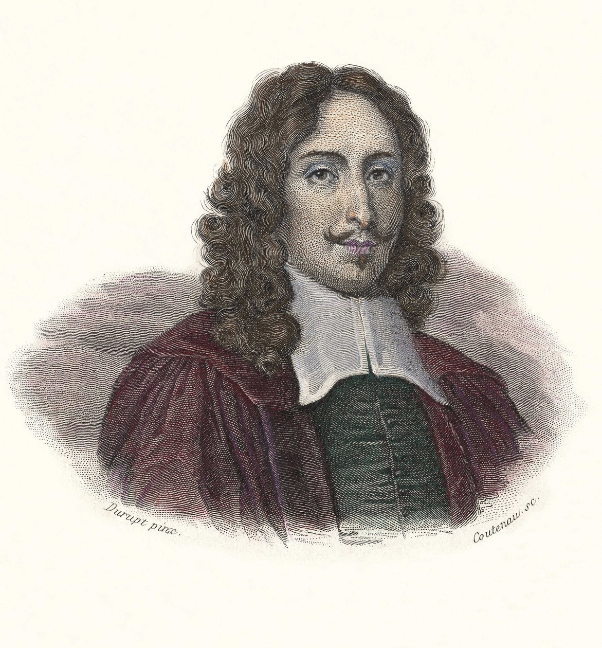 Retrato de Jean de Rotrou (1609 - 1650), poeta y dramaturgo francés en "Retratos de hombres útiles" de French School