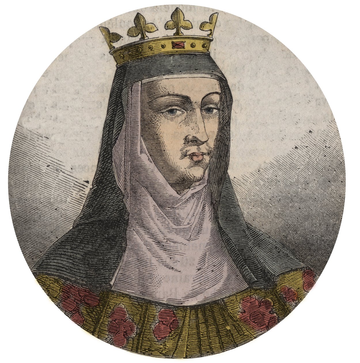 Retrato de Juana de Francia (1464-1505) (o de Valois) Reina de Francia Esposa de Luis XII - Juana de Francia y Valois (1464-1505) de French School