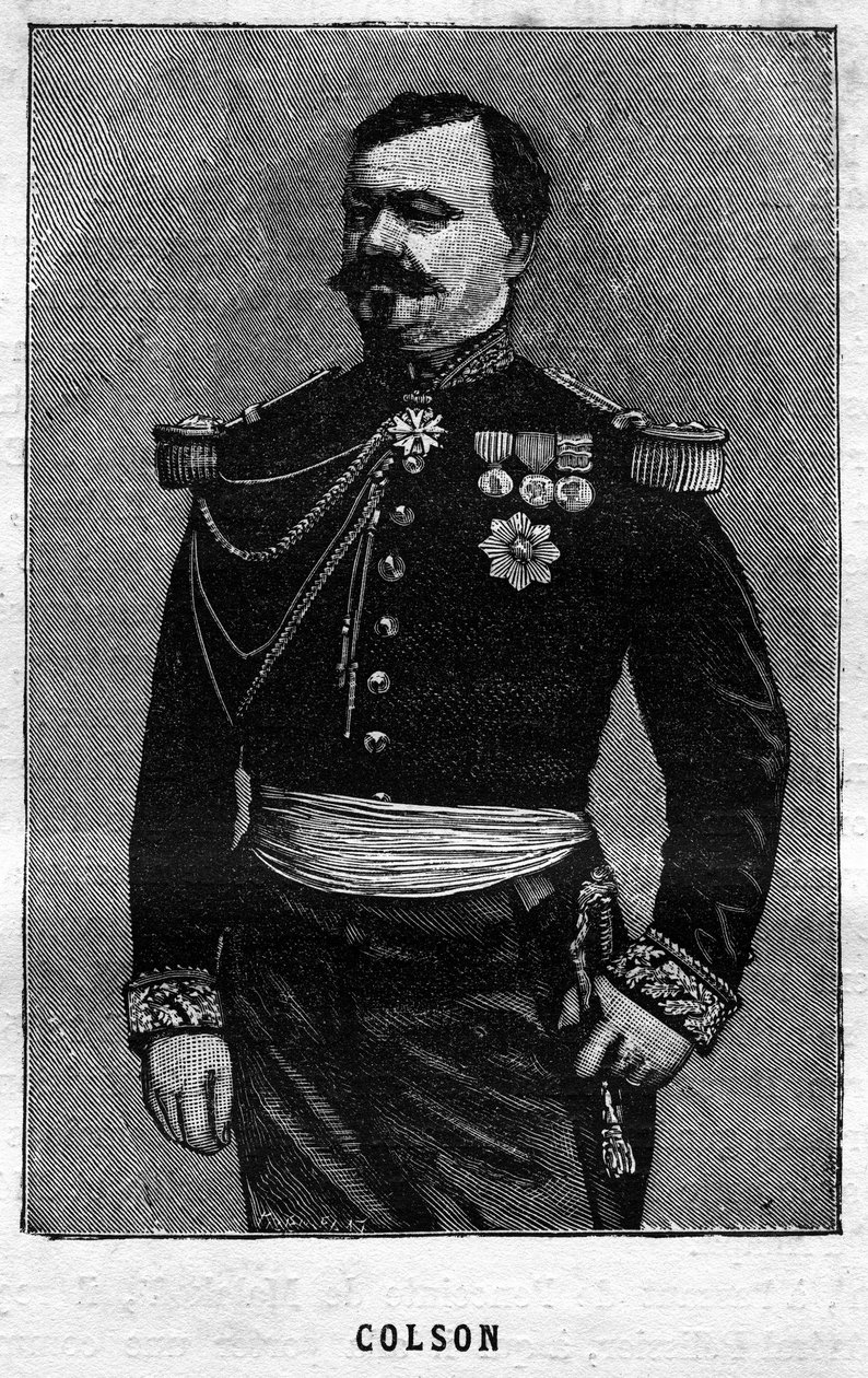 Retrato de Joseph Emile Colson (1821-1870), general francés. Grabado en “Les Illustrations De L