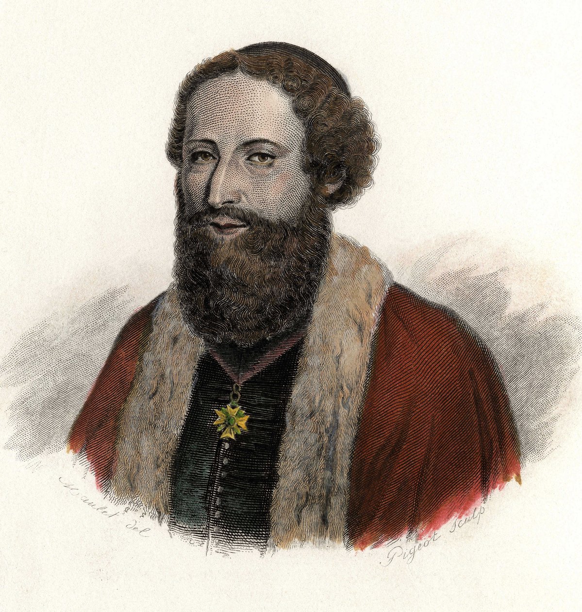 Retrato de Joseph Pitton de Tournefort (1656-1708), viajero y botánico francés. En "Retratos de Hombres Útiles" de French School