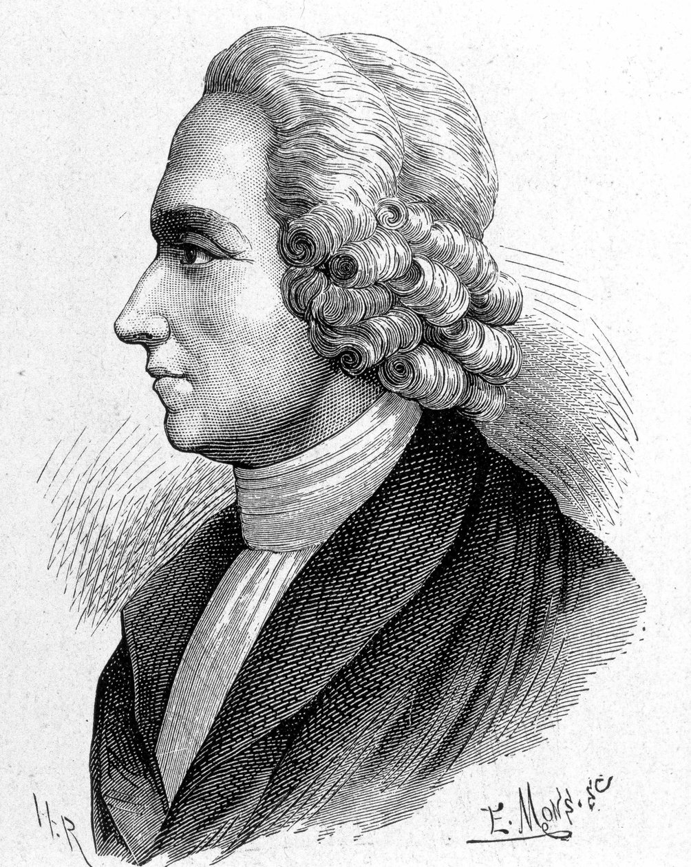 Retrato de Joseph Priestley (1733 - 1804), químico y teólogo británico - en “Album of Science; illustrious scholars; Great Discoveries” 1896. de French School