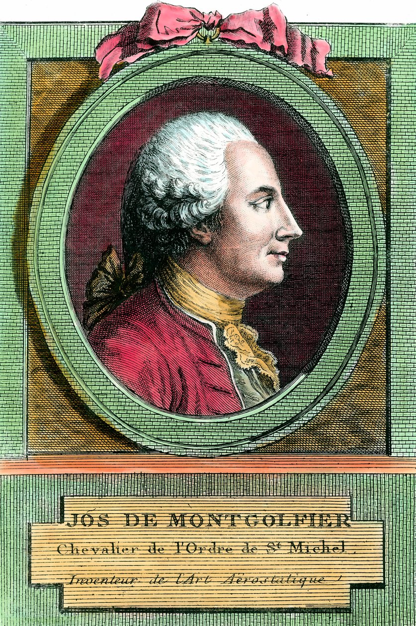Retrato de Joseph de Montgolfier (1740 - 1810) inventor del globo aerostático de French School