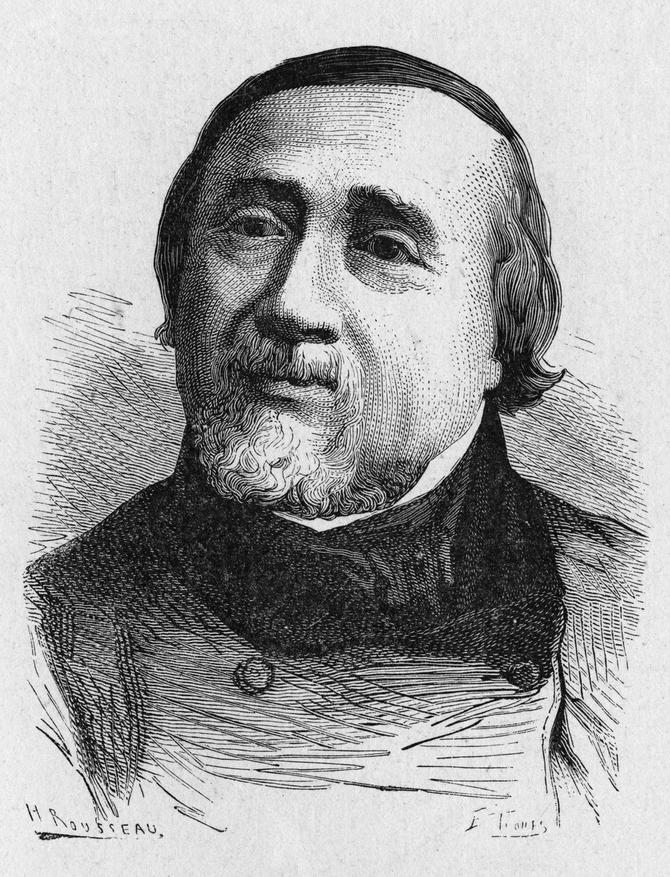 Retrato de Jules Francois Dupuis Delcourt (1802-1864), aeronauta francés - en "Álbum de la Ciencia; científicos ilustres; Grandes descubrimientos" 1896 de French School