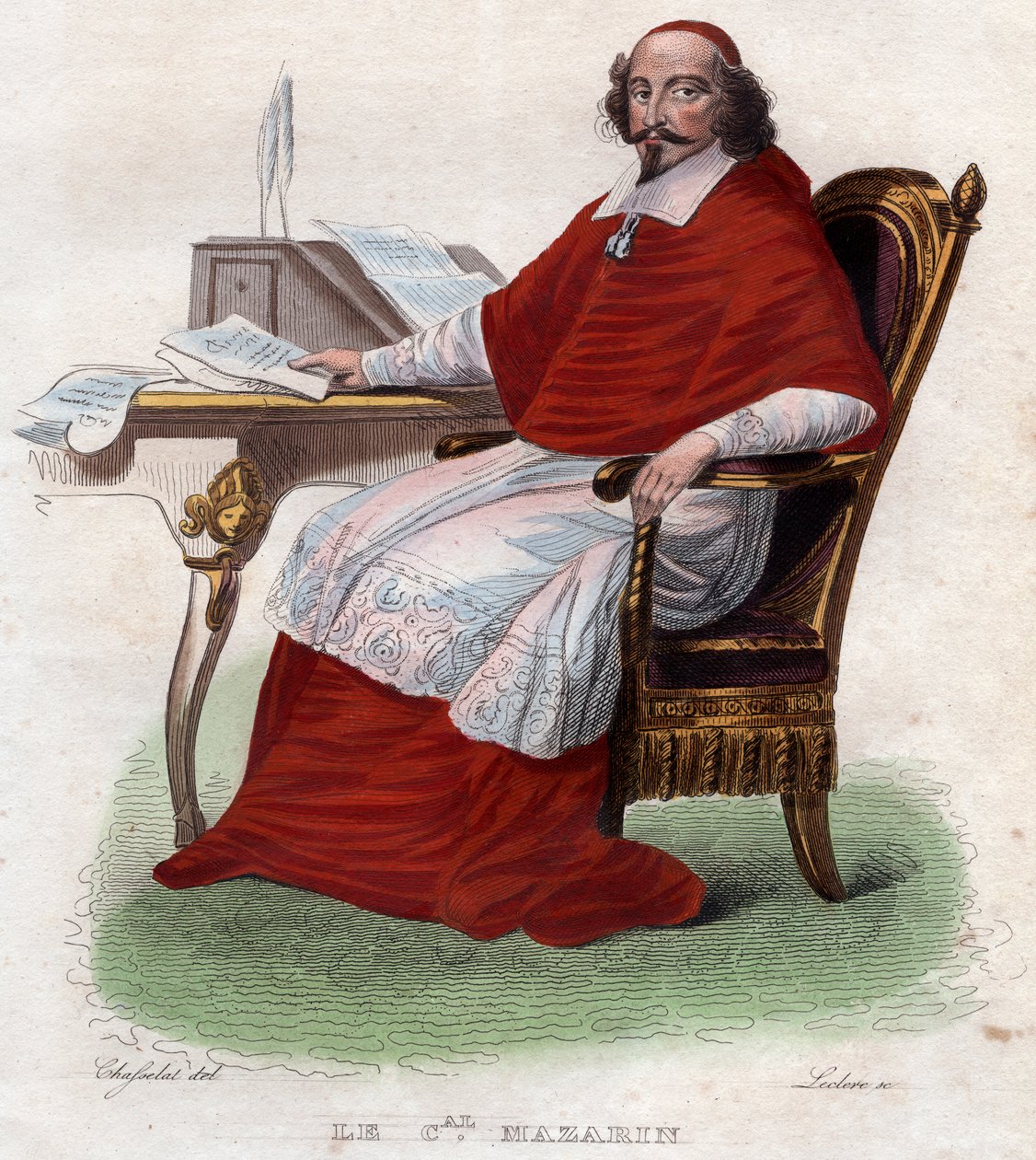 Retrato de Julio Mazarino (1602-1661), cardenal, diplomático y político franco-italiano de French School
