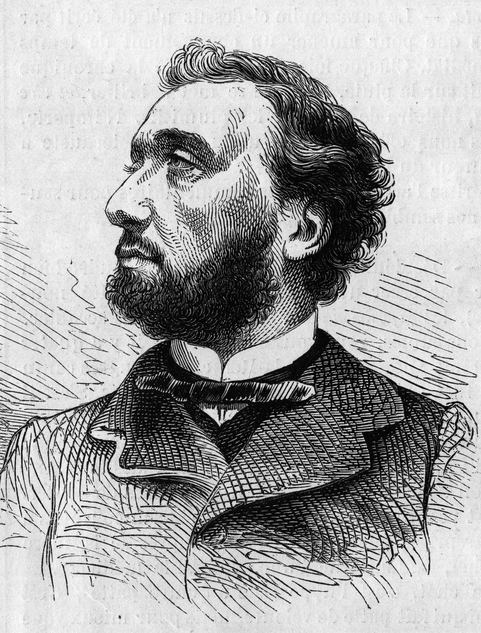 Retrato de Léon Gambetta (1838-1882), político francés. Grabado en "Le Monde Illustré" n°634 del 5 de junio de French School