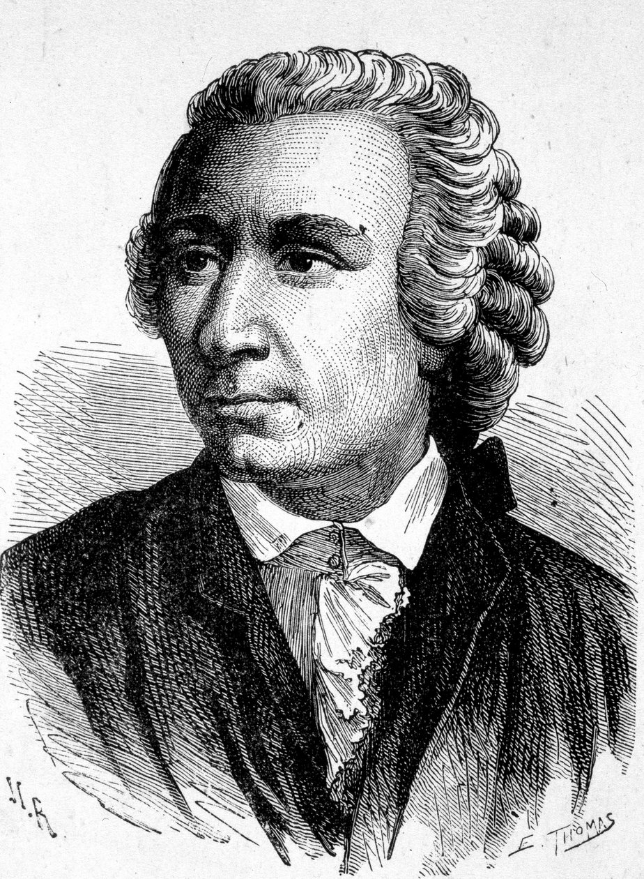 Retrato de Léon (Leonhard) Euler (1707 - 1783), matemático suizo - en “Álbum de la Ciencia; científicos ilustres; Grandes descubrimientos” 1896. de French School