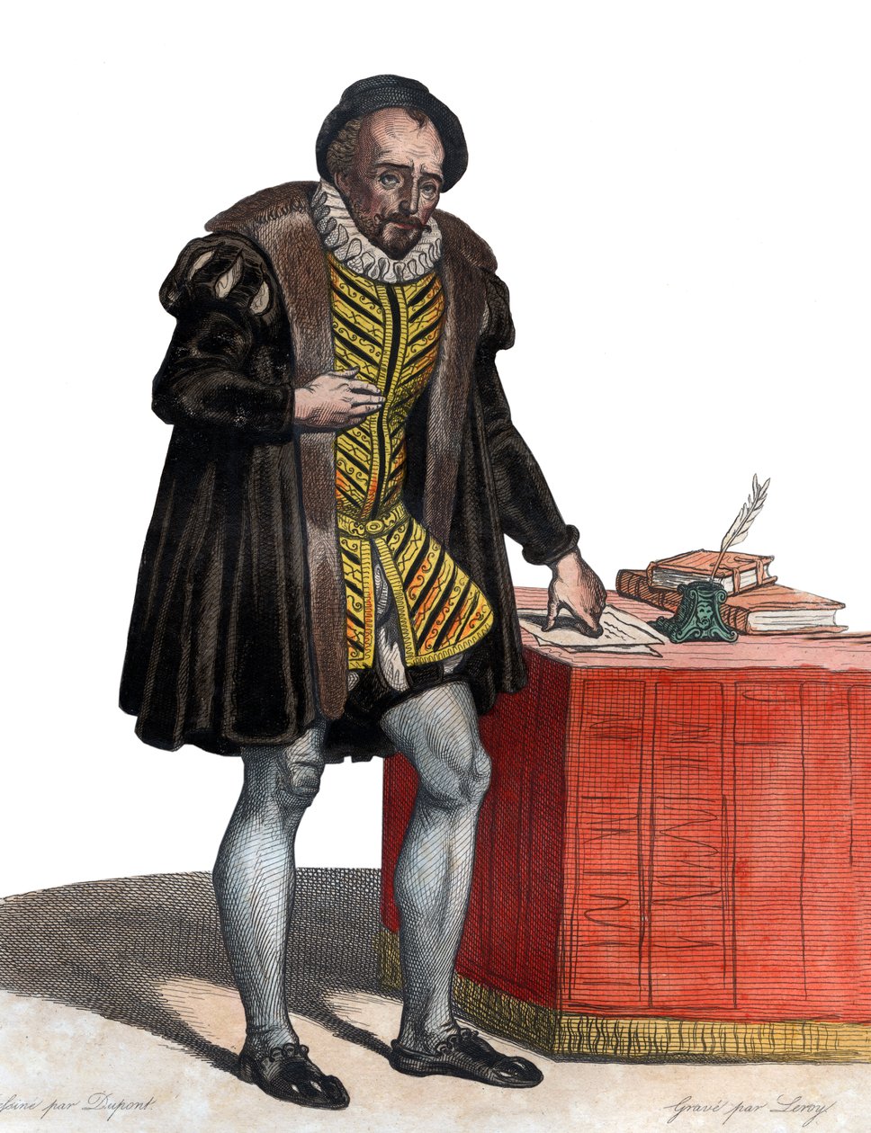 Retrato de Lord Michel Eyquem de Montaigne (1533-1592), escritor francés de French School