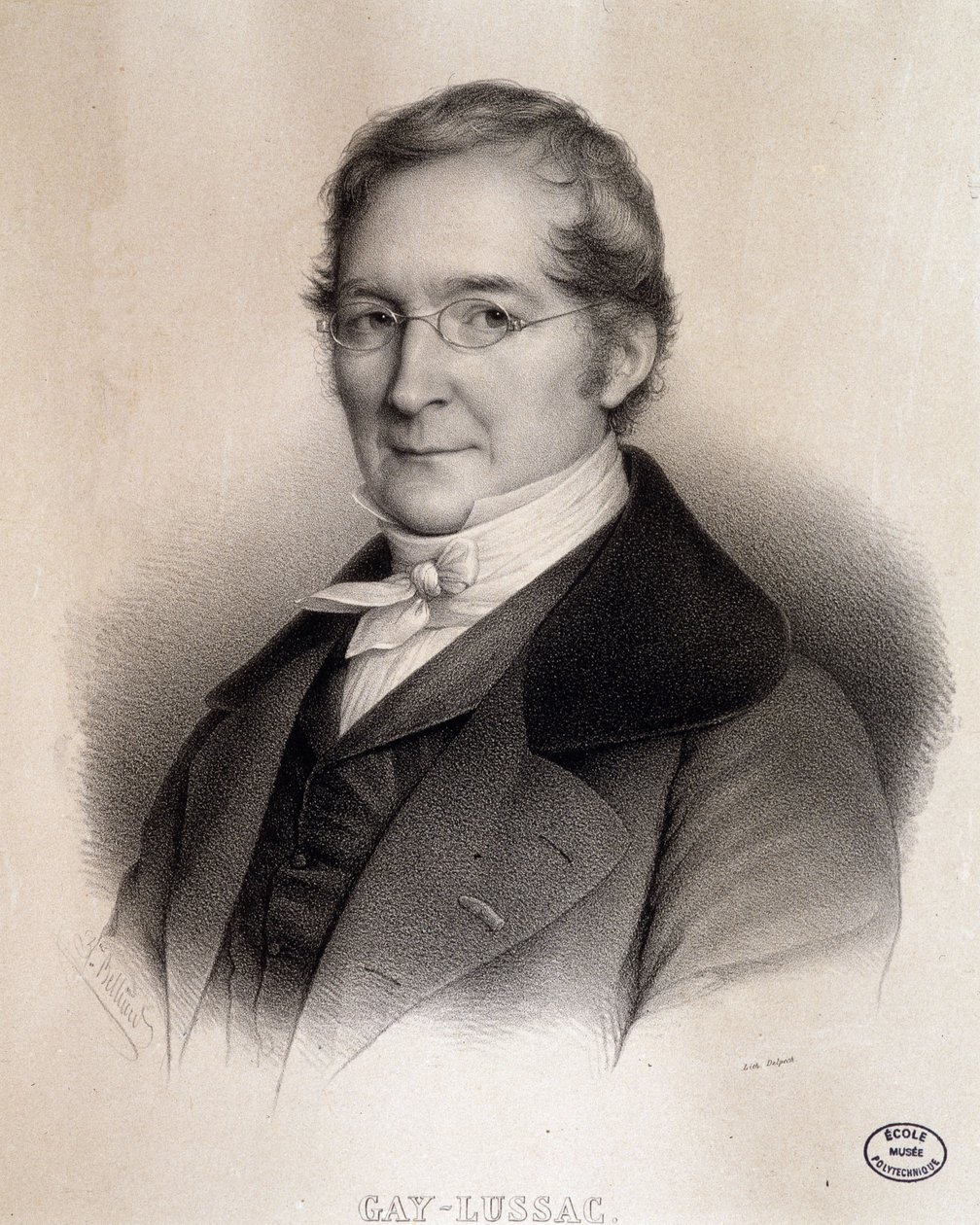 Retrato de Louis-Joseph Gay-Lussac (Louis Joseph Gay Lussac) (1778 - 1850), químico y físico francés. Grabado del siglo XIX. Biblioteca de la Escuela Politécnica, París de French School