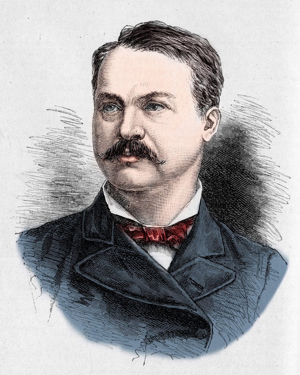 Retrato de Louis Honoré Fréchette (1839-1908), poeta y dramaturgo canadiense. Grabado por Charles Georges en “Le Monde Illustré” n°1328 del 9 de septiembre de 1882. de French School