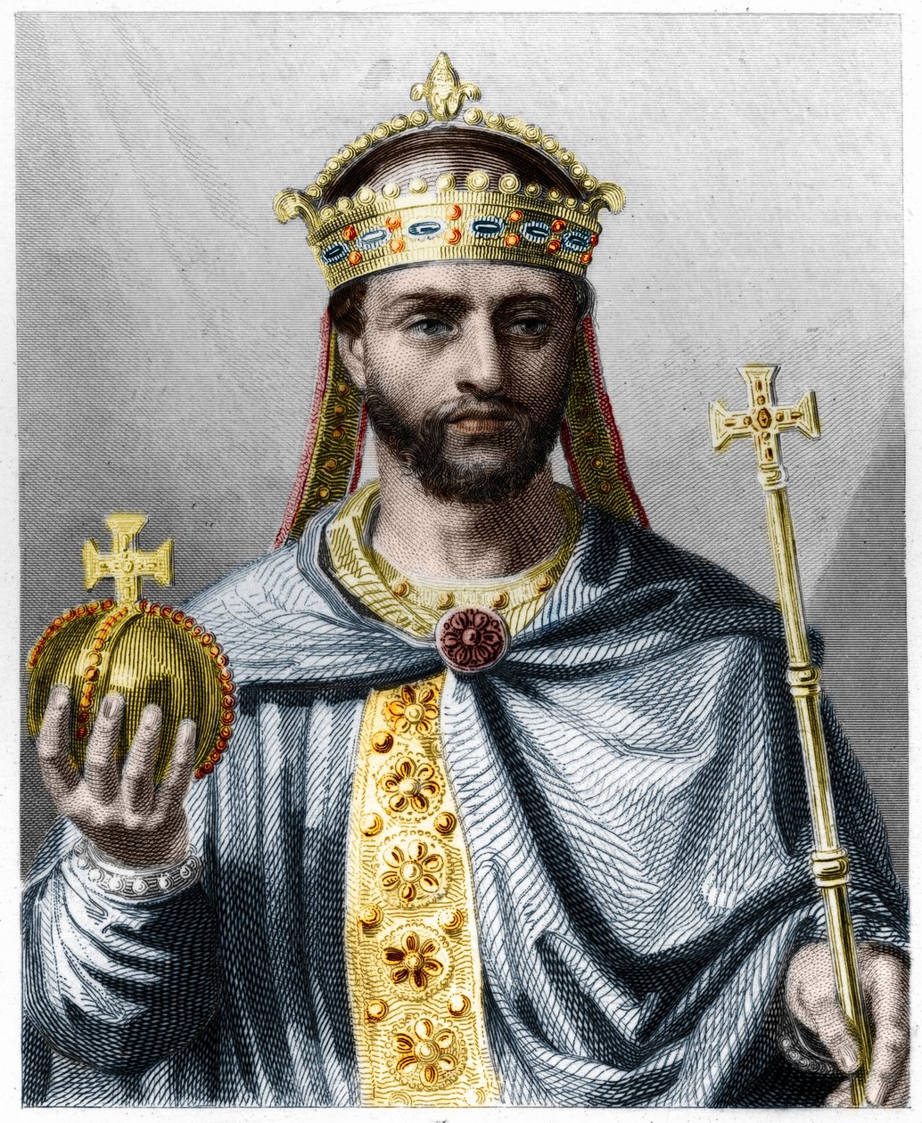 Retrato de Luis I el Piadoso o el Bonachón (778-840), Emperador de Occidente - en 