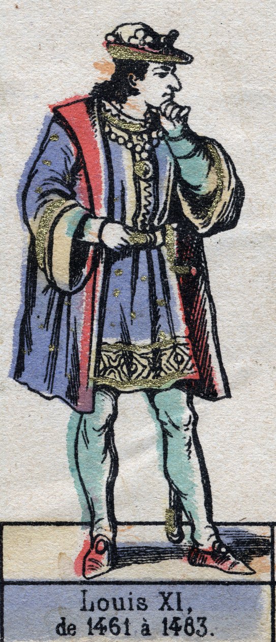 Retrato de Luis XI de Francia, conocido como el Prudente (1423-1483) (dinastía de los Capetos). Ilustración de finales del siglo XIX. de French School