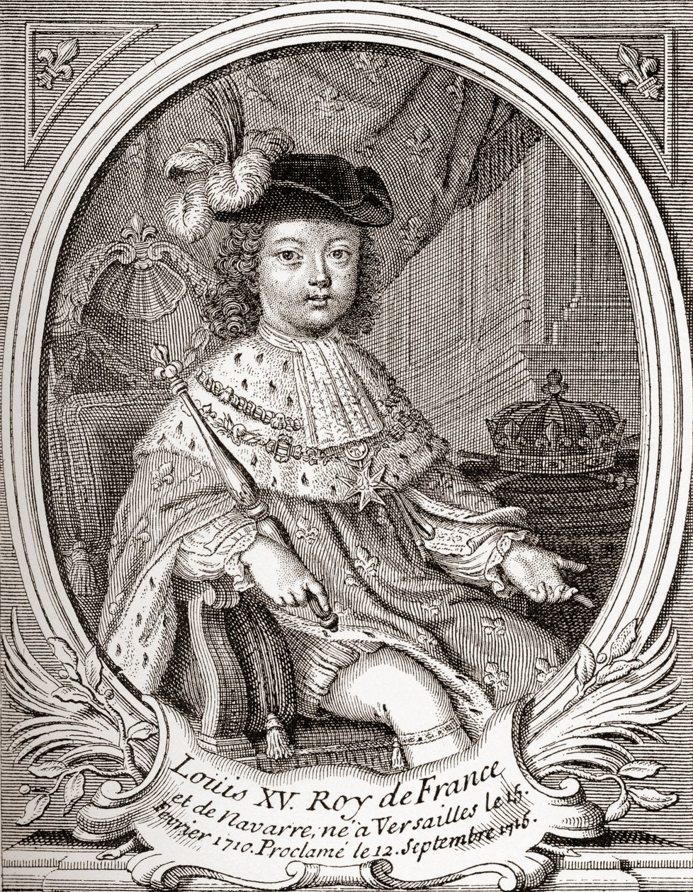 Retrato de Luis XV de niño, 1710-1774. Monarca borbón que gobernó como Rey de Francia y Navarra. De 