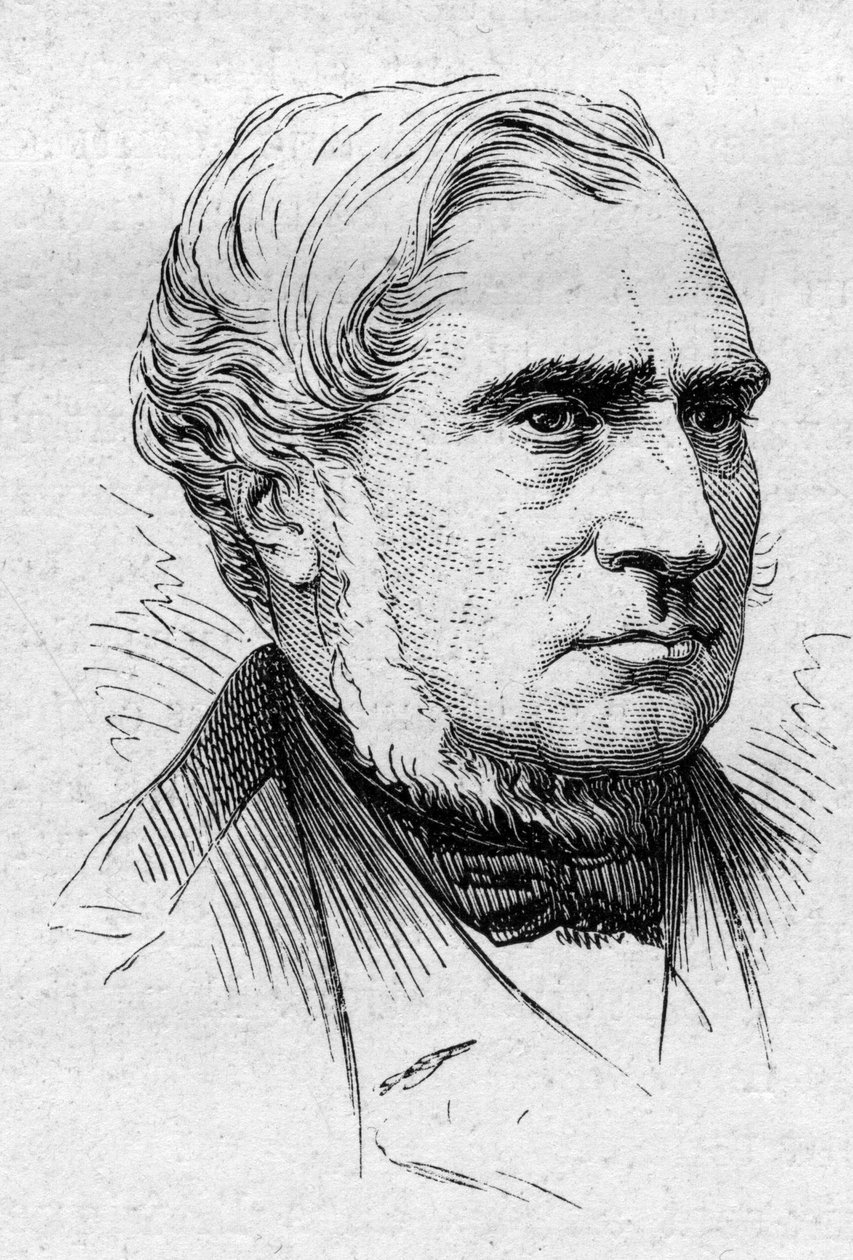 Retrato de Louis de Carne (1804-1876), político y académico francés. Grabado en "Le Monde Illustré" n°883 del 14 de marzo de 1874 de French School